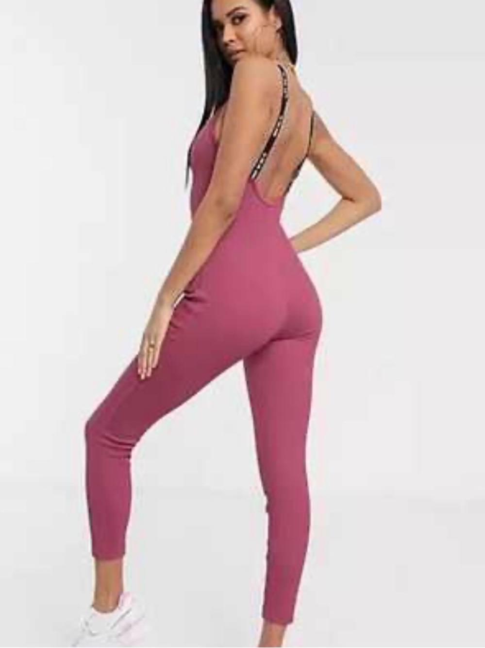 Nike Plunge Back Ribbed Jumpsuit